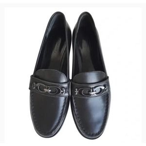 Coach Mahla black leather loafers